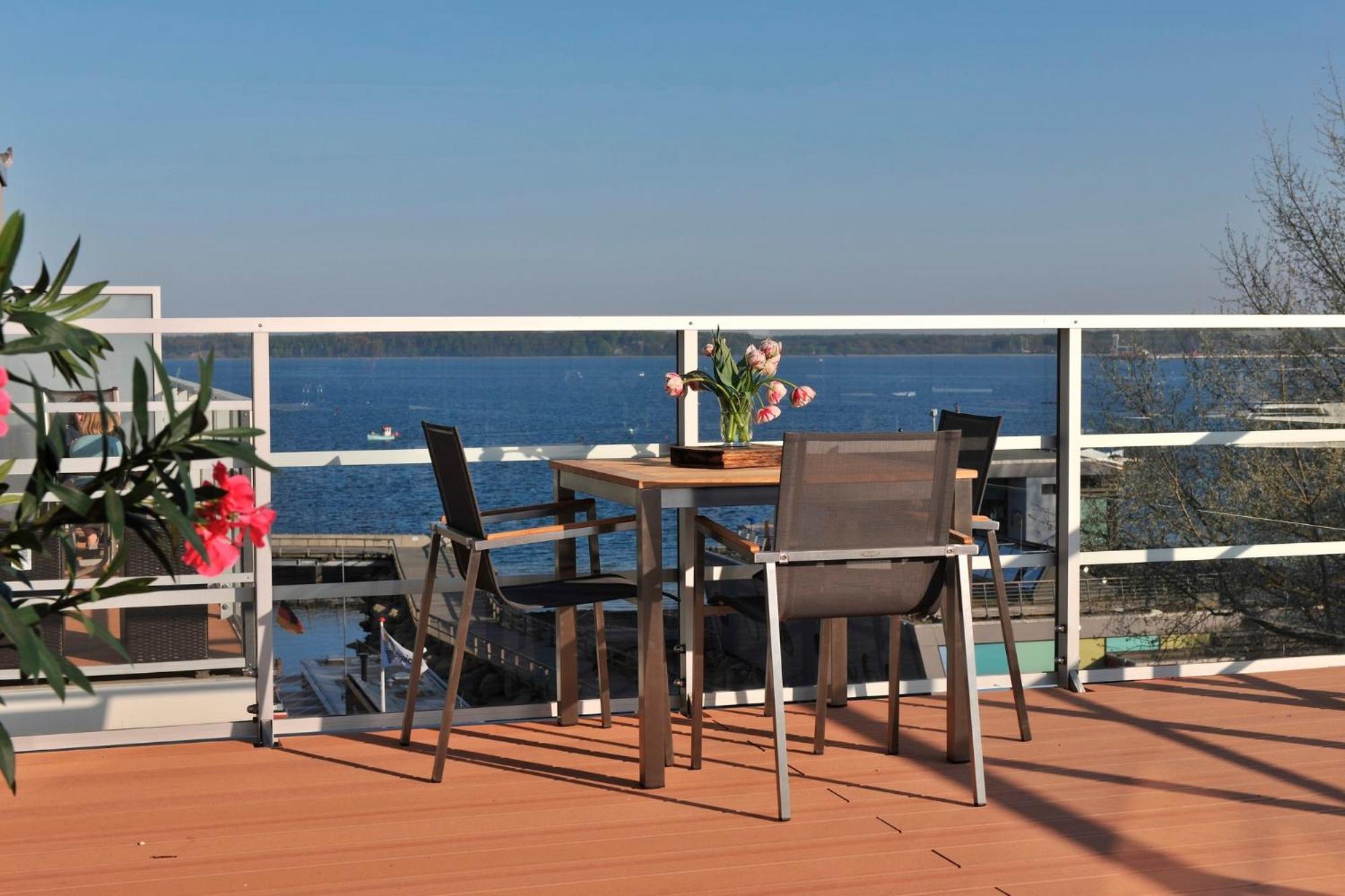 Apartment 37 "Sonnendeck", Blickrichtung Von Der Terrasse Auf Das Offenes Meer, Strand, Innenstadt Eckernförde Exterior foto